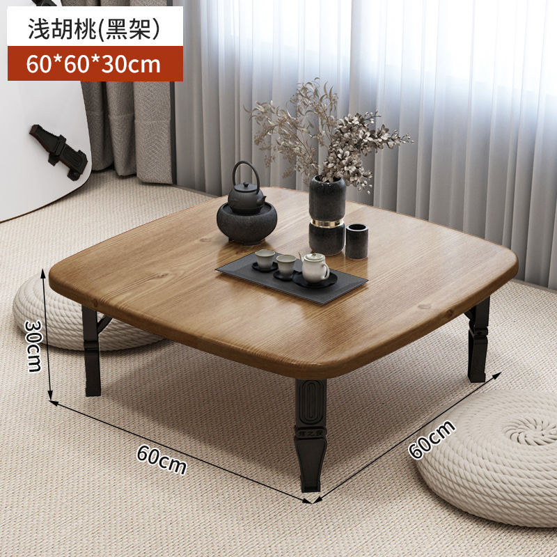 Folding table, household table, kang table, simple dining table, low table, bay window desk, installation-free dormitory bed computer table