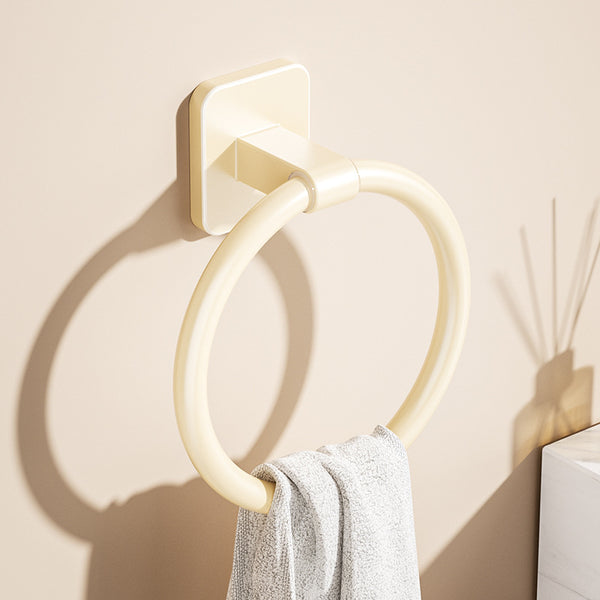 Cream White Bathroom Towel Rack Space Aluminum Towel Ring Toilet Hand Towel Ring Wash Table Wall Hanging Round Hanging Ring