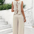 Shipped:  independent station fashion cross-border sexy casual pants see-through vacation style trousers hollow-out two-piece set