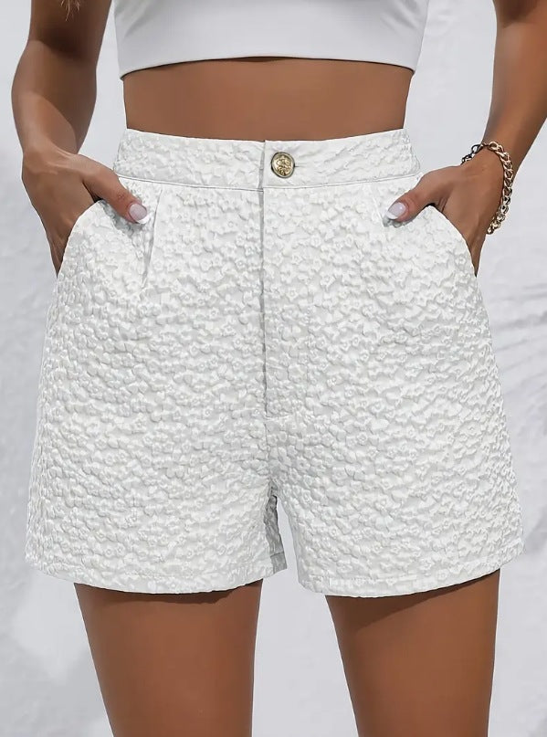 new women's summer elegant jacquard high-waisted casual shorts for cross-border e-commerce on  (us & europe)