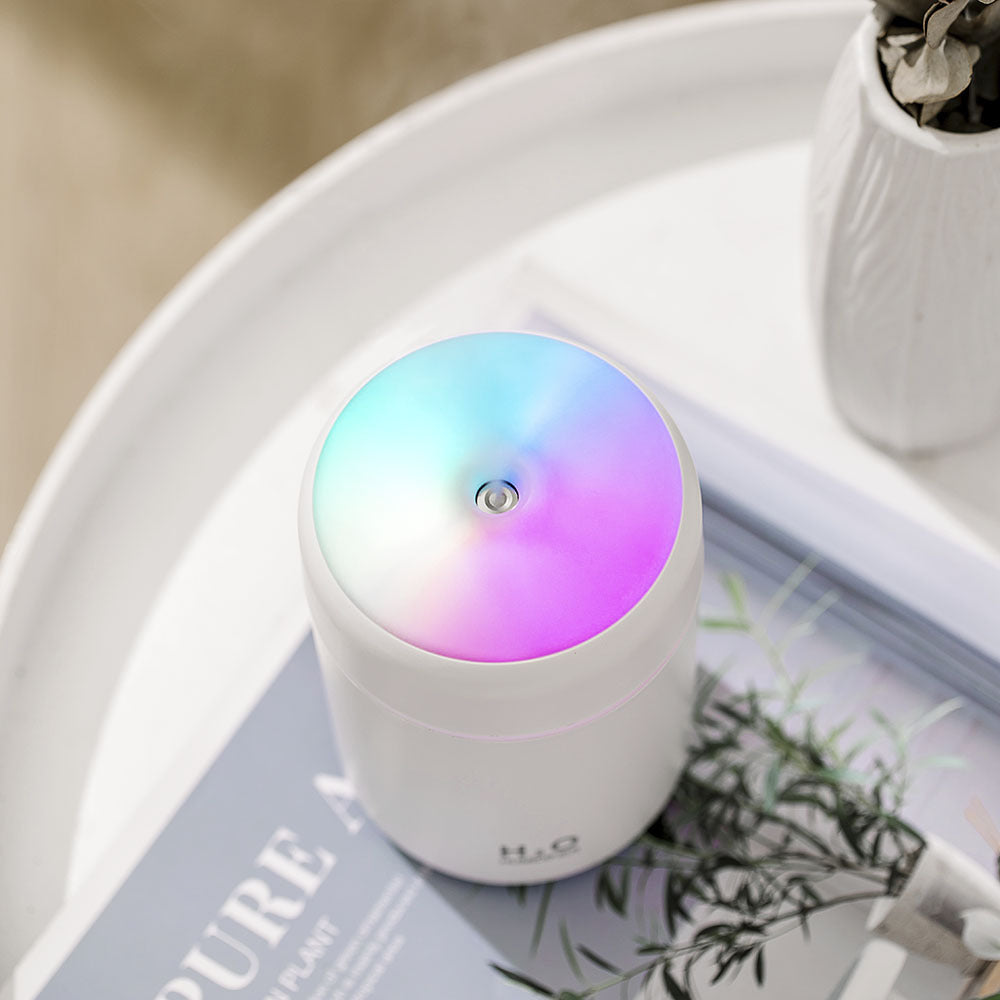 Customizable mini desktop air humidifier with ambient light - portable spray for office, home, and car