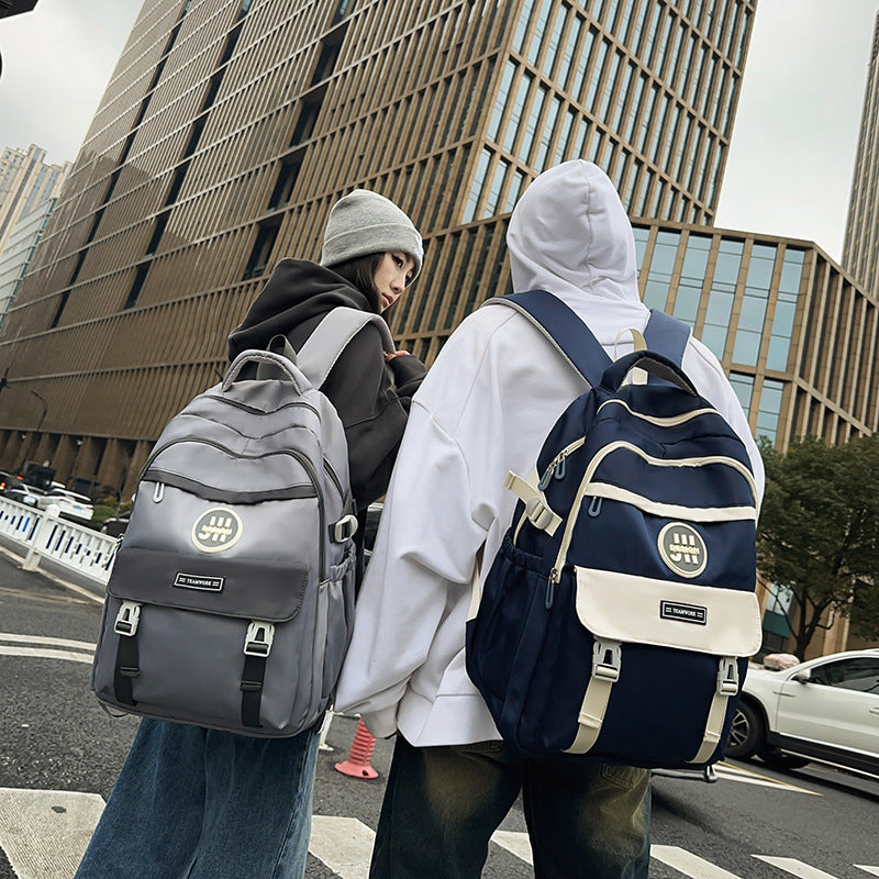 Cross-border new large-capacity schoolbag, junior high school student, college student backpack, Korean version of casual tide student backpack wholesale