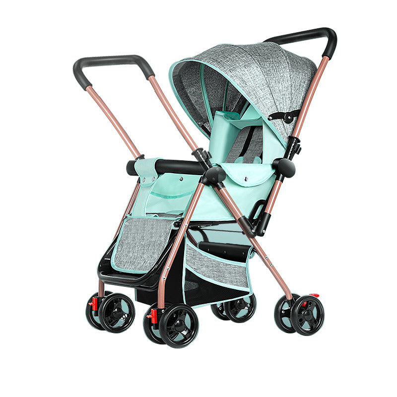 Baby stroller - convertible pushchair, lightweight & foldable, one-click fold, four-wheel design for easy walking, suitable for ages 0-3 years
