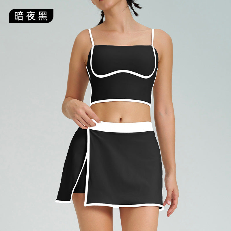 New color block quick-dry sports bra women's fitness shockproof fixed cup summer high-elastic yoga outfit top