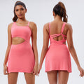 Eco-friendly recycled fabric one-piece yoga bodysuit - open back, tight-fitting, butt-lifting gym outfit - aerial yoga leotard
