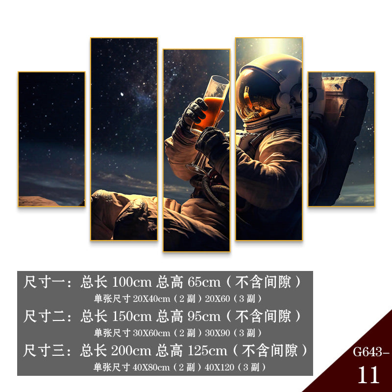 Bar wall decoration painting astronauts astronauts KTV background wall hanging painting Qingba pub nightclub box mural