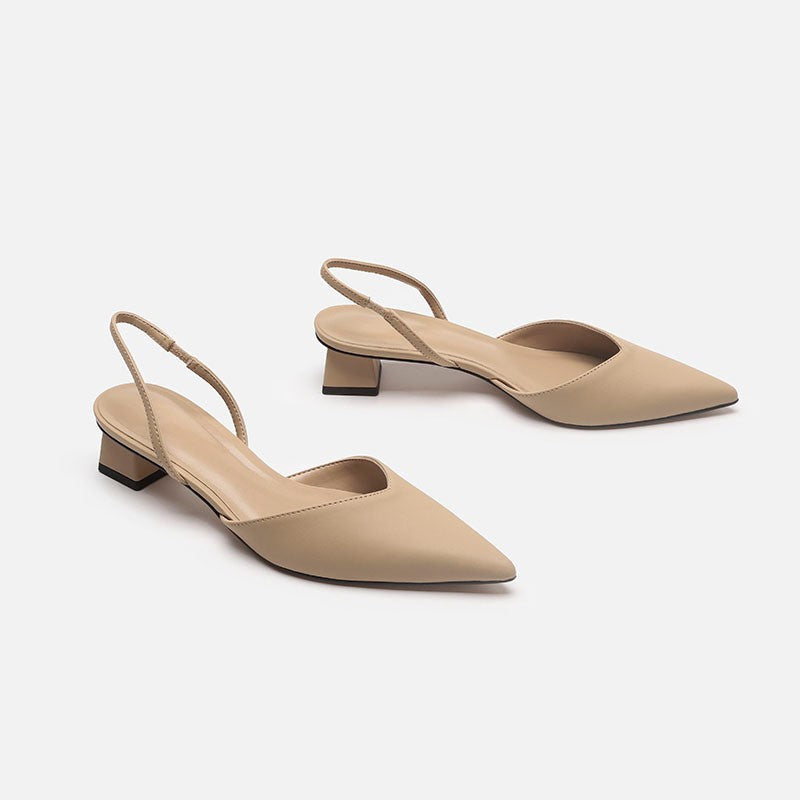 Baotou sandals for women 2024new arrivalsummercasual pointed toe square heel sandals for women high heels thin strap fashion women's flats