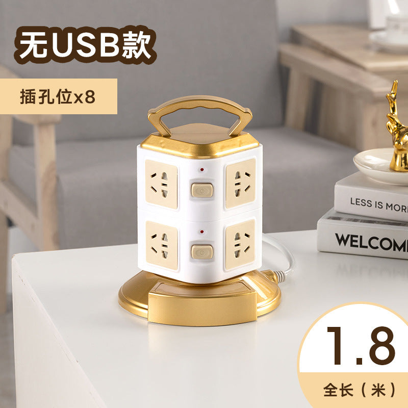 Smart vertical socket with usb mobile phone charging strip multi-functional plug-in board for home creative stereo plug-in cable