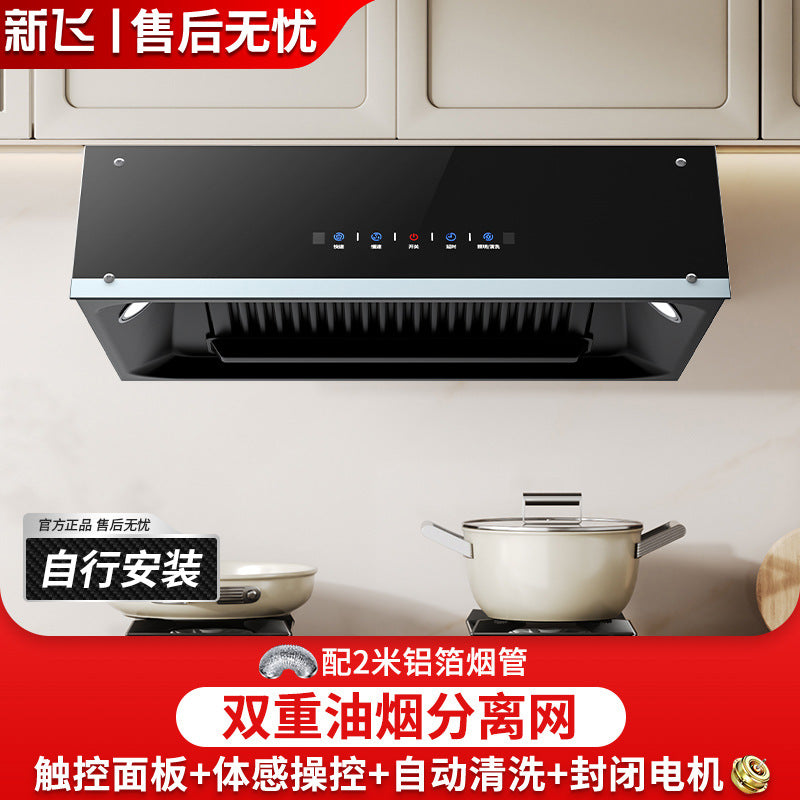 Wholesale high suction range hood for home kitchen automatic cleaning chinoiserie small old-fashioned top suction range hood