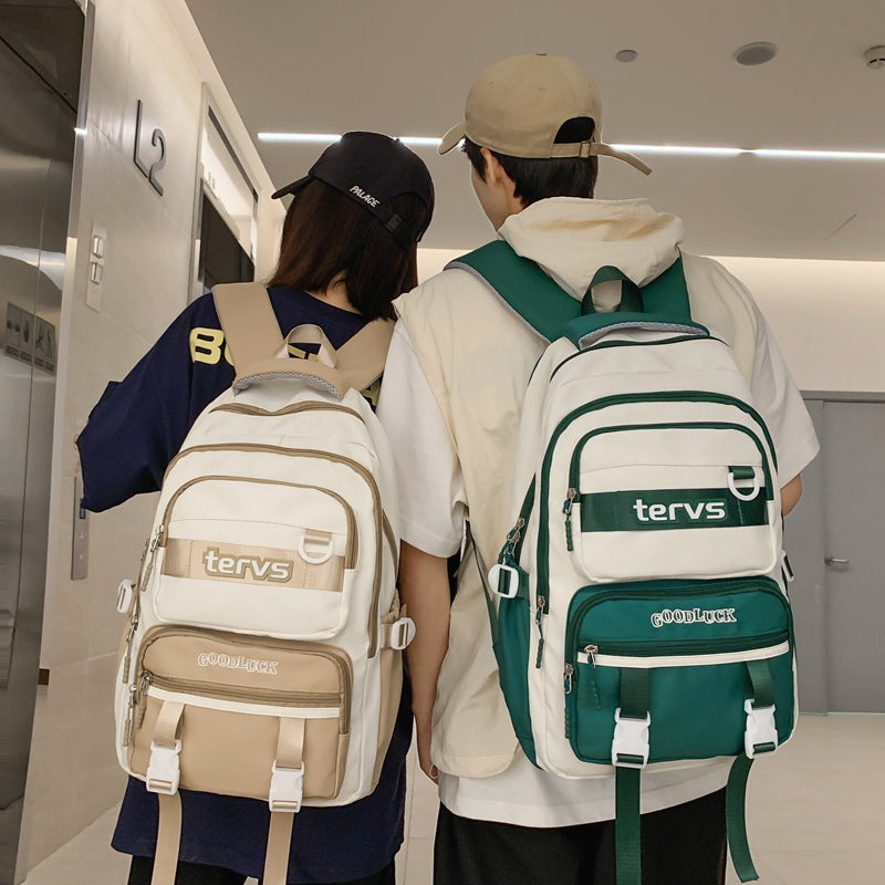 New junior high school schoolbag, college student college style casual simple backpack, fashion trend, middle school student backpack
