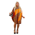 C6693 cross-border   fashion women's printed color block pullover long sleeve mini dress