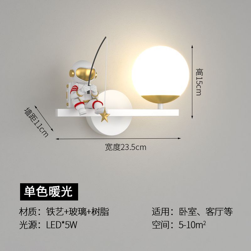 Wall lamp bedroom bedside wall lamp creative casual modern kids room moon astronaut living room popular wall lamp