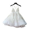 Dopamine dress: yellow cami dress for women, summer korean style v-neck backless tie-up a-line dress, slimming vacation style