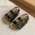 Kids' open-toe sandals: boys' non-slip breathable platform beach shoes, girls' summer double-buckle comfortable versatile casual shoes