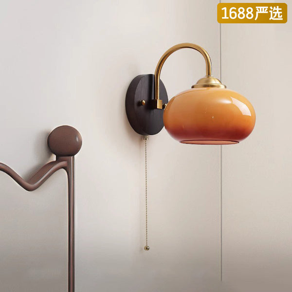 [Strict selection] wabi-sabi cream wind ancient vintage bedside wall lamp retro balcony aisle background wall lamp