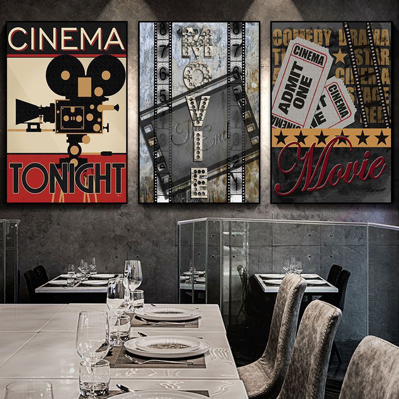 Private theater decorative painting retro American home cinema music dining bar box hanging painting cafe wall painting
