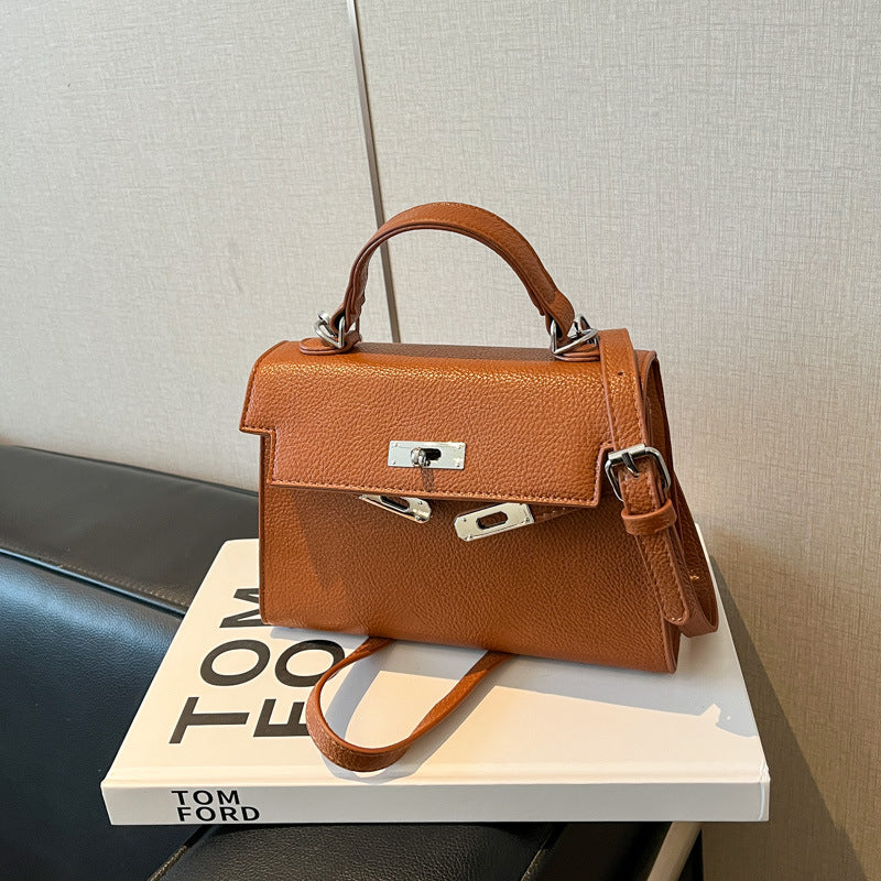 fashion small bag women's autumn and winter new travel satchel bag kelly small bag pure coloreasiest for match shoulder crossbody bag