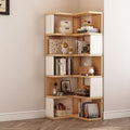 Corner bookshelf floor-standing storage rack home organizer living room corner multi-tier storage shelf simple solid wood bookcase