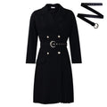 D3284  new arrival: high-waisted, slim-fit, pleated, patchwork midi blazer dress for export