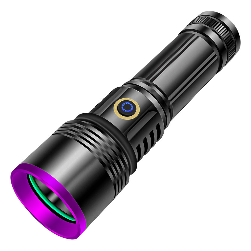 20W purple light, strong light and high power 365nm ultraviolet light, special detection for banknote inspection and identification, UV black mirror flashlight
