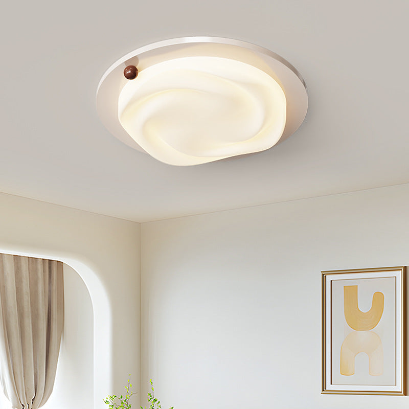 Log cream wind bedroom ceiling light simple modern new walnut pattern creative master bedroom eye protection room lighting