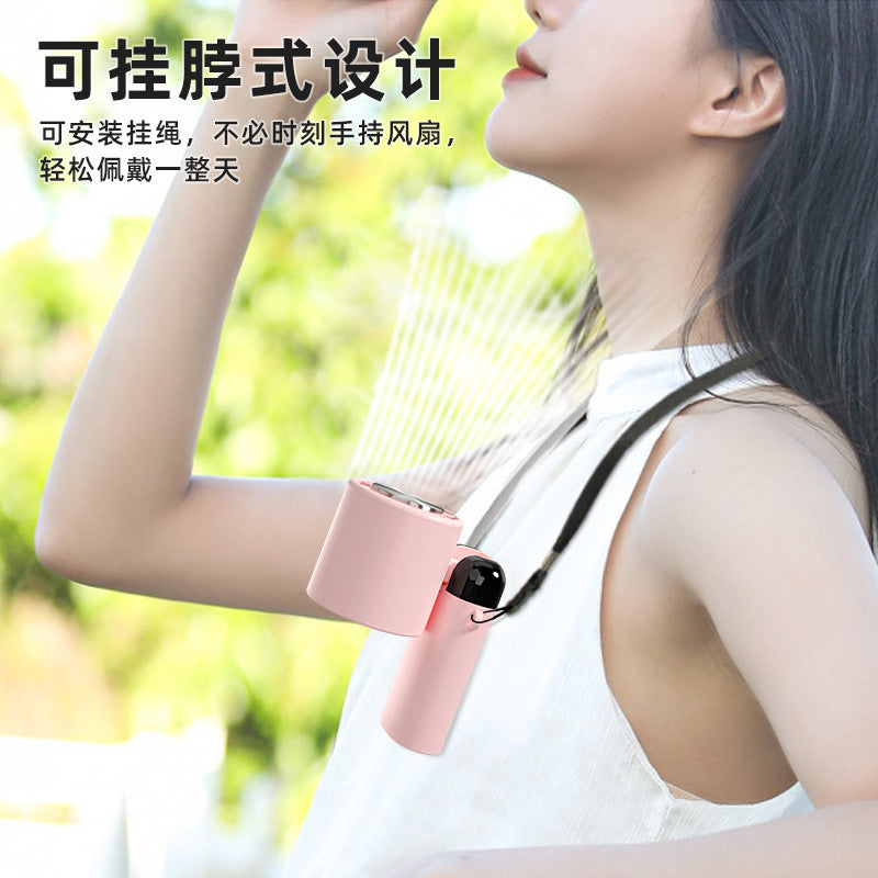 new arrival refrigeration handheld fan mini foldable with digital display silent desktop outdoor ice compress hanging neck fan