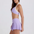 pleated skirt breathable bottom pants quick-drying fashion tape running sports high waist fitness short skirt tennis skirt suit