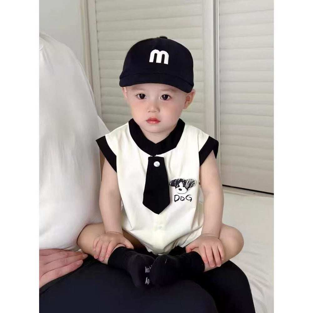Baby sleeveless romper summer thin newborn cartoon crawling suit 0-2 years old korean style baby romper 1