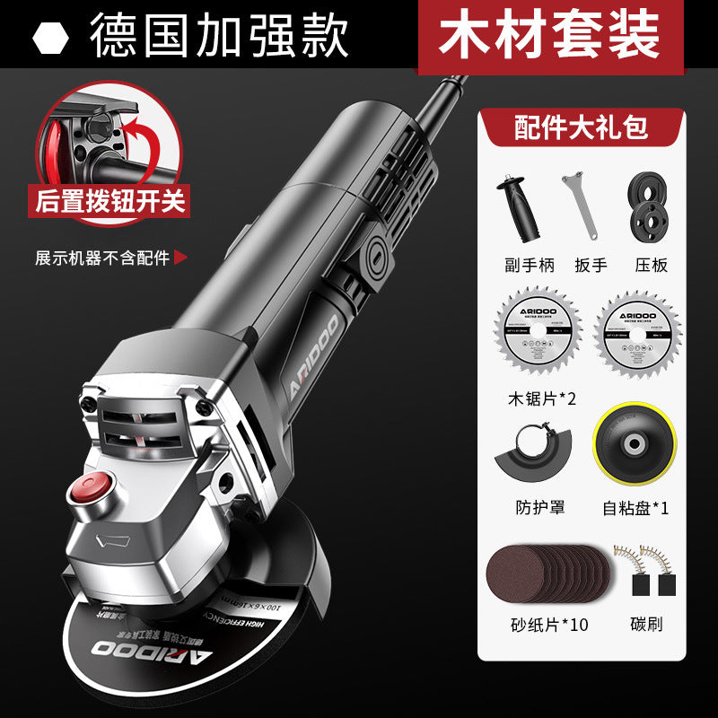 Airidun Angle Grinder Multifunctional Household Grinder Electric Hand Grinding Cutting Machine Handheld Polishing Machine