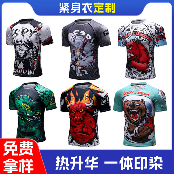 Venom tights short sleeves men's and women's quick-drying breathable martial arts fighting boxing UFC Sanda training competition clothes customization