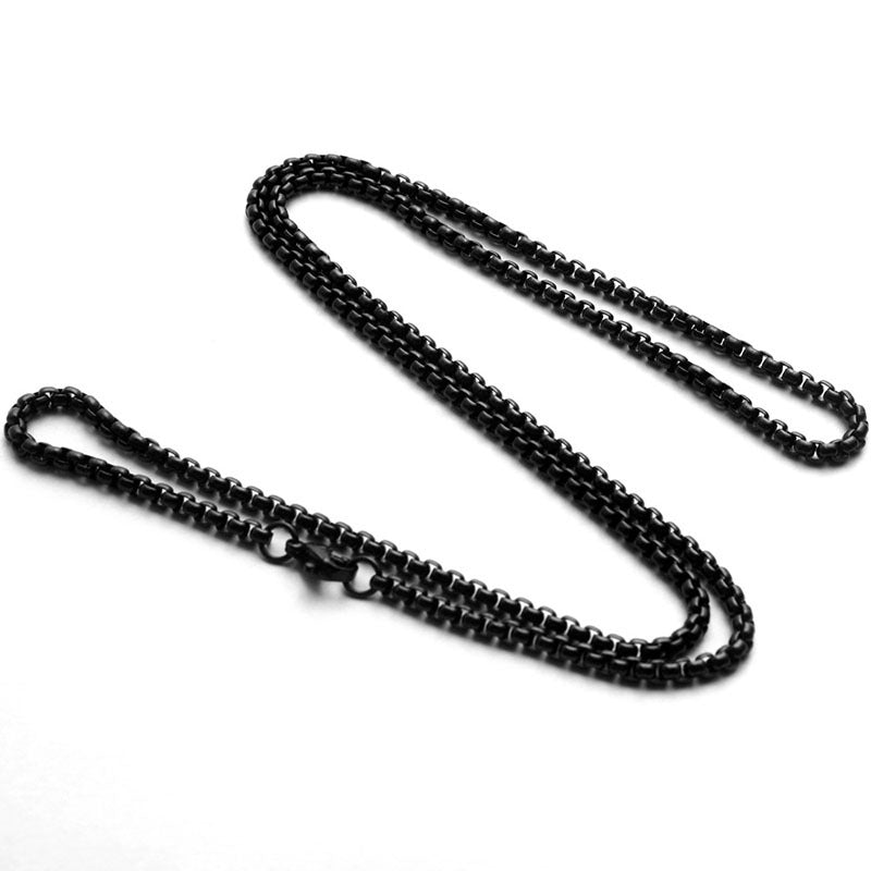 Titanium steel square pearl necklace jewelry chain - versatile chain for women, wholesale diy accessories, european and american style for men