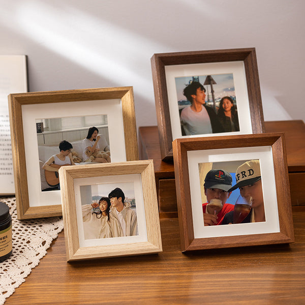 Wooden small photo frame table empty frame ins wind mini square photo frame ornament 456 inch picture frame hollow photo frame wholesale