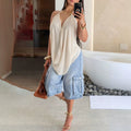 European and american style women's light blue pocket cargo wide-leg cropped jeans - drapey, commute-friendly, vacation-ready, trendy denim