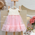 Girls' summer dress : baby girl's formal dress, vest dress, stylish children's mesh sleeveless princess dress