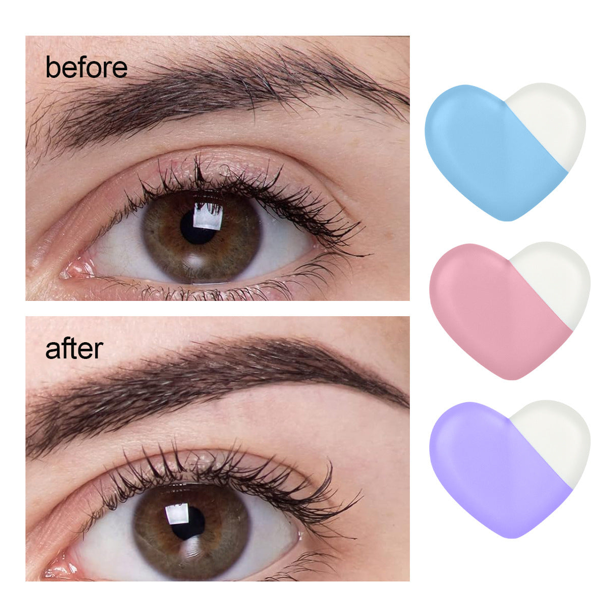 Portable heart-shaped eyebrow scraper eyebrow trimmer set Anti-scratch eyebrow trimmer Stainless steel eyebrow scraper Beauty eyebrow trimmer tool