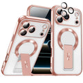 Electroplated shadow magnetic stand compatible iphone 17 pro case, apple 11 new anti-drop cross-border protective cover