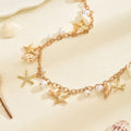 Wholesale seashell waist chain - cross-border, beachy vacation style, starfish accents, niche high-end faux pearl body chain waist accessory