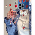 Niche style design summer small fresh apple beaded necklace for women insclassy sense casualfashioneasiest for match clavicle chain
