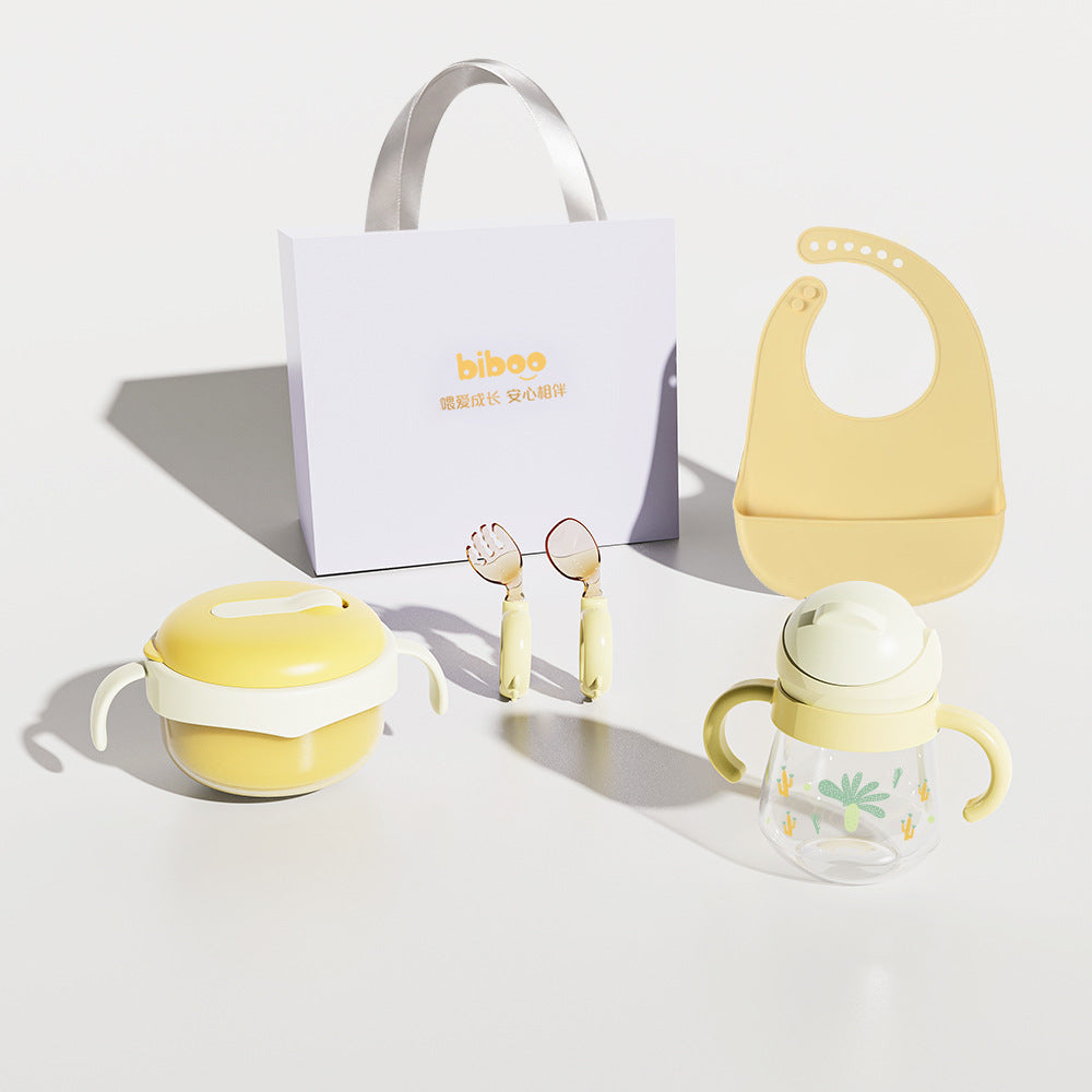 Source factory baby food tableware suitnewborn baby one-year-old gift baby feeding tableware gift box personalized