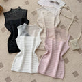 Lazy work clothing style silmsweet knitting vest women's summer sleeveless patchworksense of design topselegant suspender
