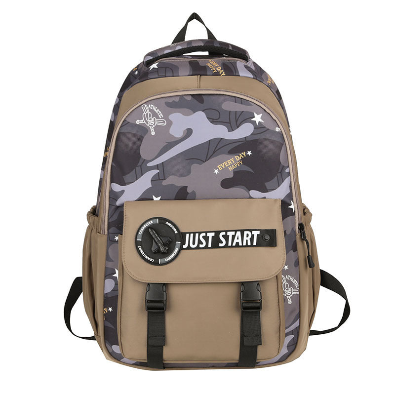 New small camouflage large-capacity schoolbag, junior high school student fashion backpack, outdoor lightweight Mori backpack, computer bag