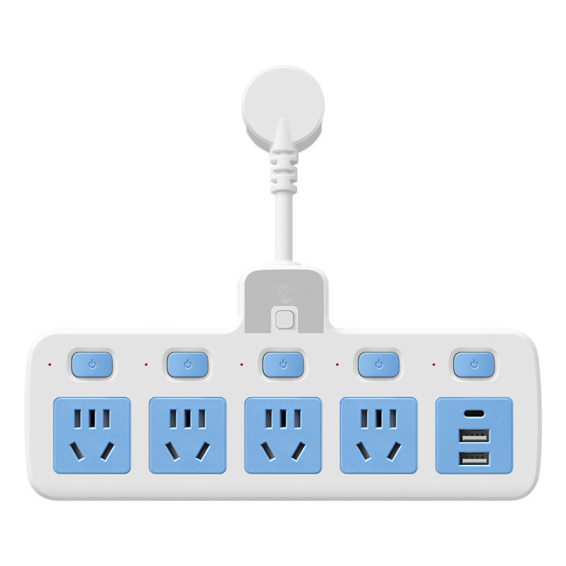 For home office pure copper short line conversion socket usb night light independent switch multifunctional one-to-multiple hole plug