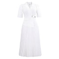 D3364  fashion cross-border  summer elegant fashionable elegant half sleeve suit collar african dress