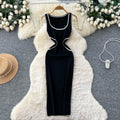 Xiaoxiangfengclassy contrast colorbows strappy long sleevesdress women's metal buckle waist slimming lookknitting short skirt