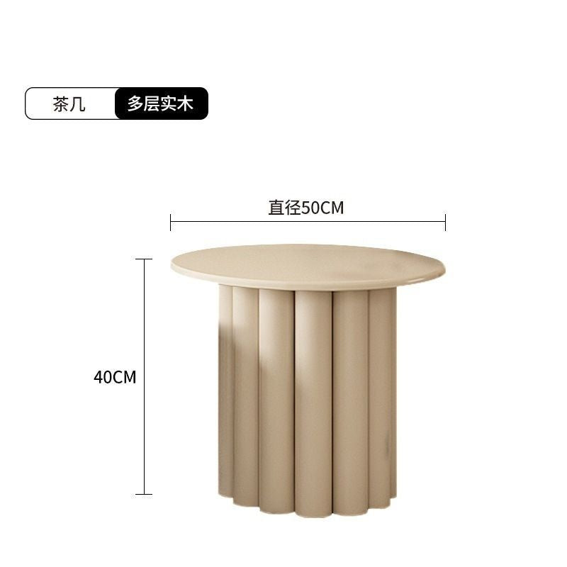 French internet celebrity stylish creative round coffee table cream nordic living room small apartment coffee table table wabi-sabi style