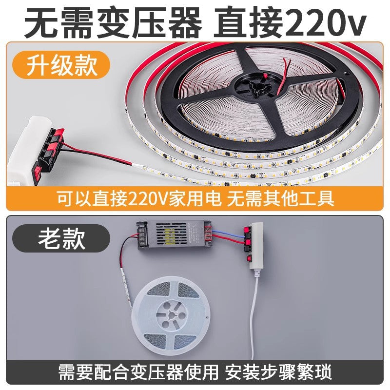 Led strip lights, high voltage 220v, self-adhesive, for living room, ceiling, recessed linear lighting, driver-free smd, high brightness