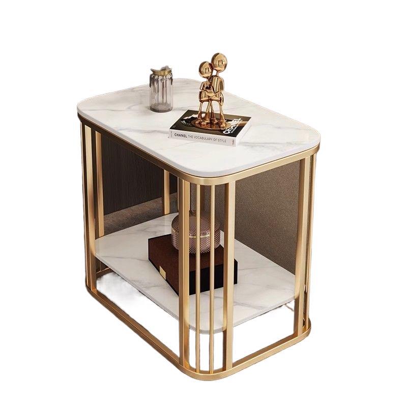 Italian light luxury modern slate side table small coffee table balcony living room for home small apartment casual suspended double-layer tea table