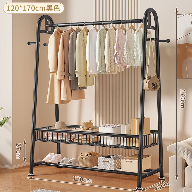 Clothes drying rack thickened floor-standing for home clothes drying rack balcony bedroom hanging clothes rack simple indoor single pole coat rack