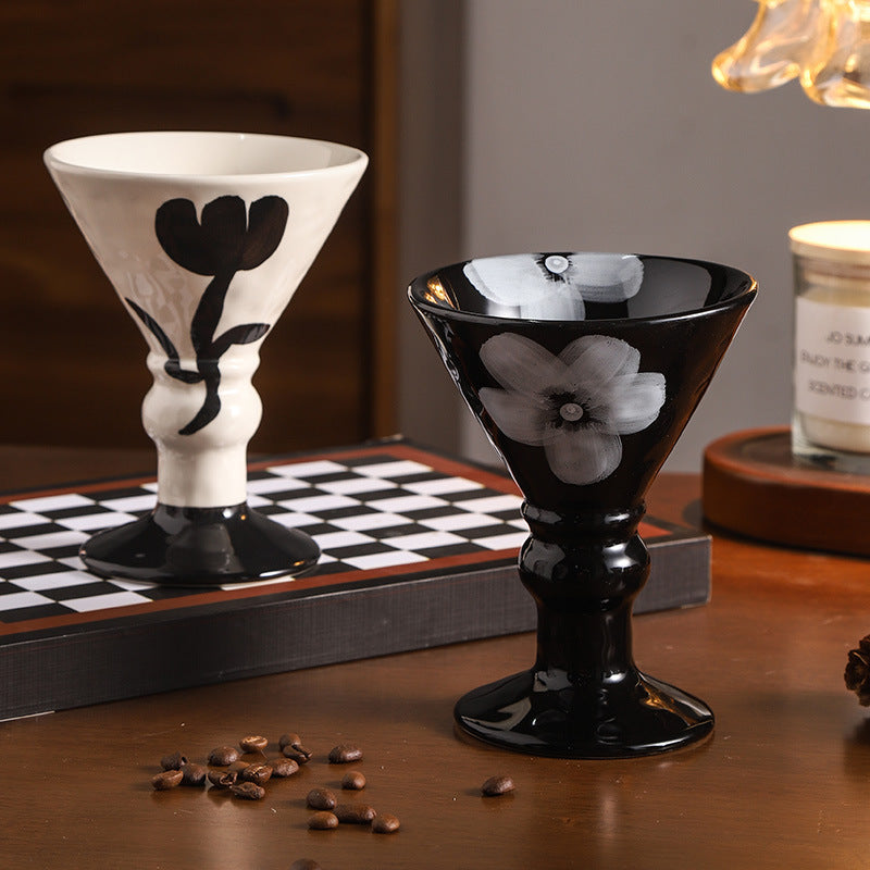 Stylish high-looking ins mug household water cup goblet ceramic milk coffee cup couple breakfast gift