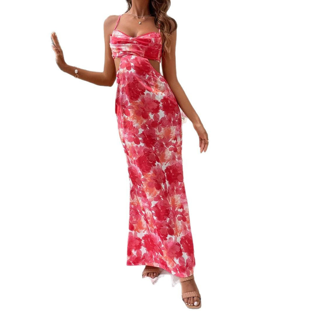 tk cross-border new arrival: ruffled backless tank dress - elegant evening gown